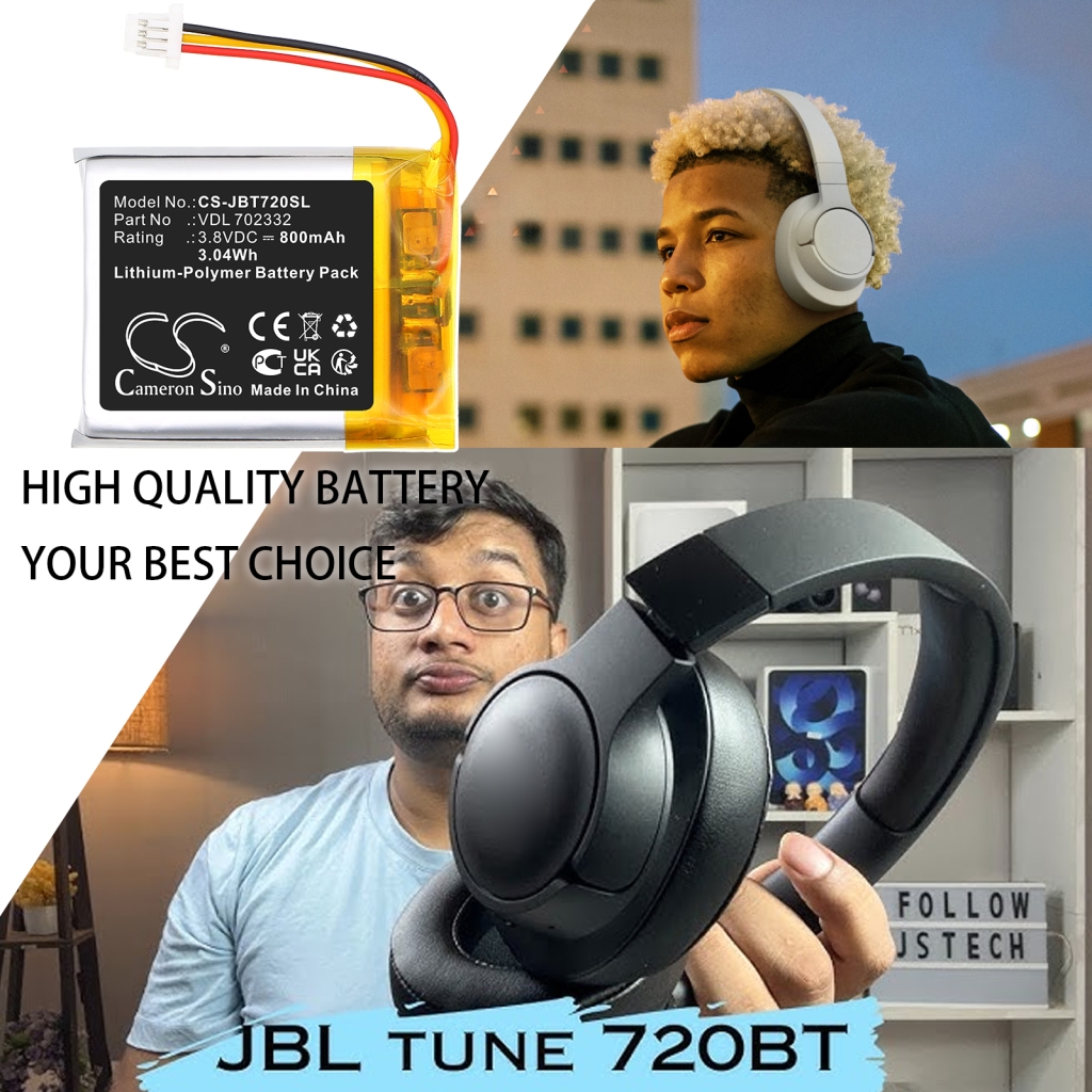 Batterie de casque d'écoute sans fil Jbl CS-JBT720SL