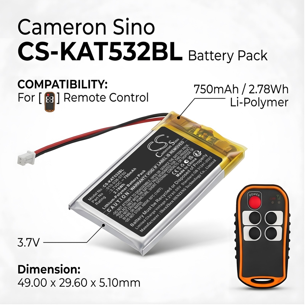 Battery for KAR-TECH 3A5322A 4 Button Control