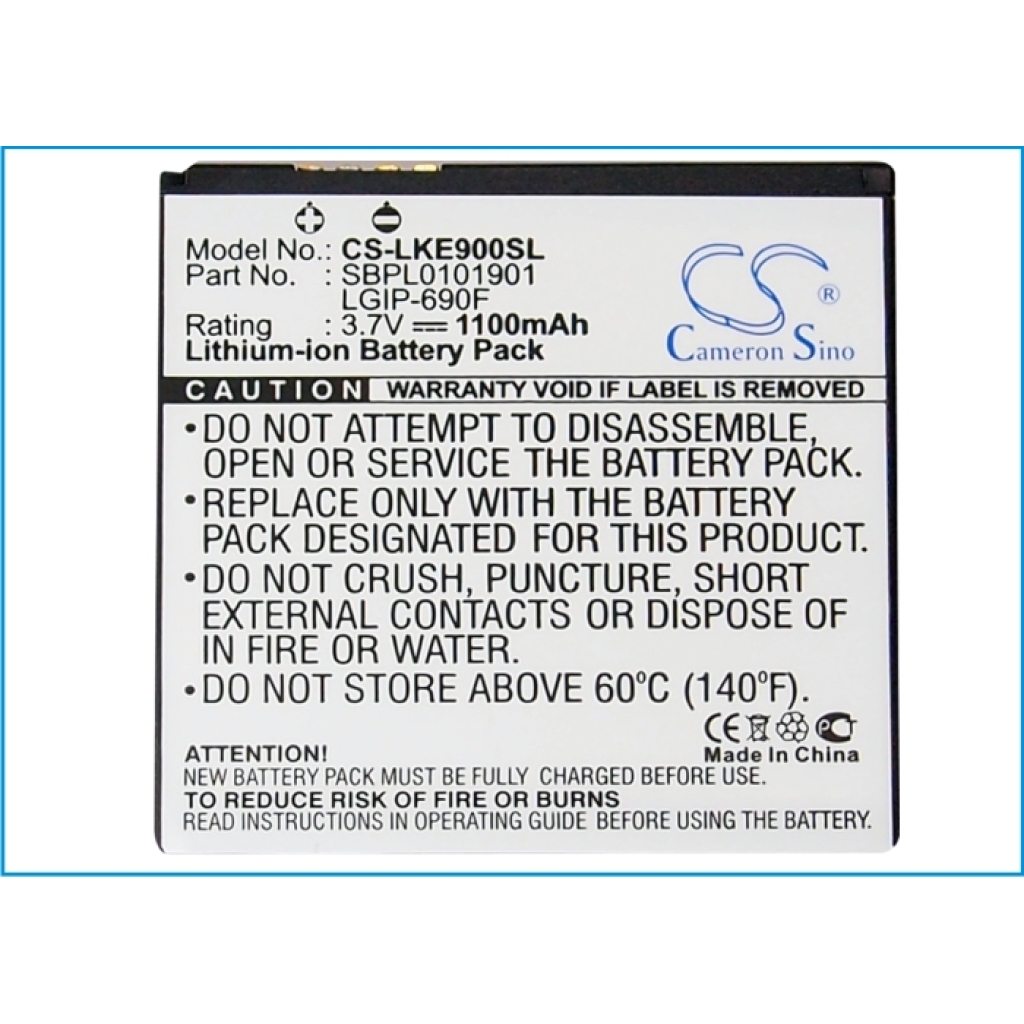 Batterie compatible avec LG CS-LKE900SL