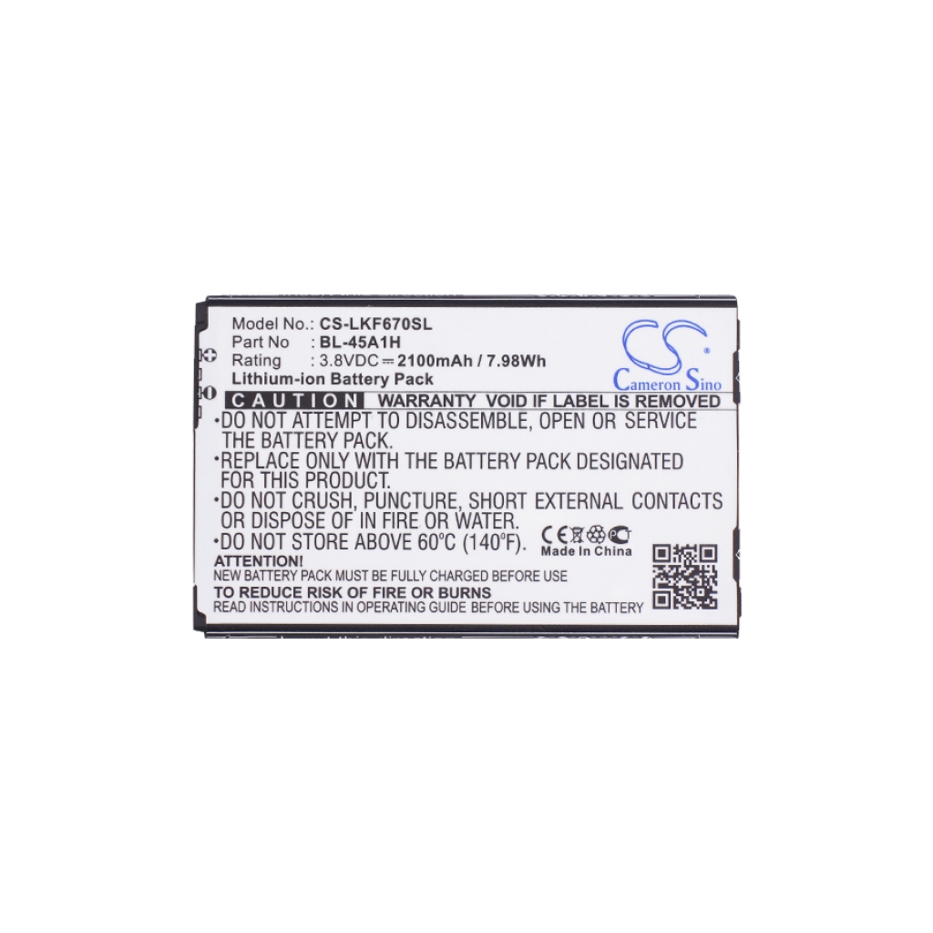 Batterie de téléphone portable LG CS-LKF670SL