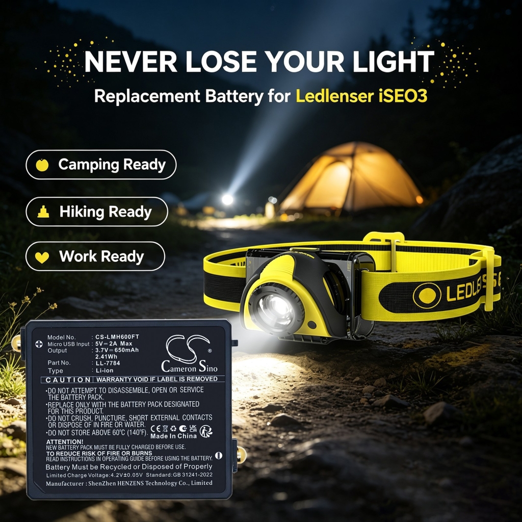 Battery compatible with Ledlenser CS-LMH600FT
