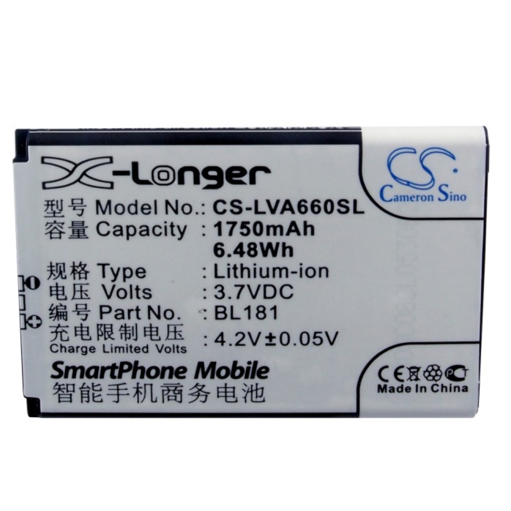 Batterie de téléphone portable Lenovo CS-LVA660SL