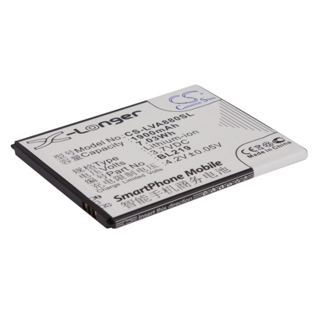 Batterie de téléphone portable Lenovo CS-LVA880SL