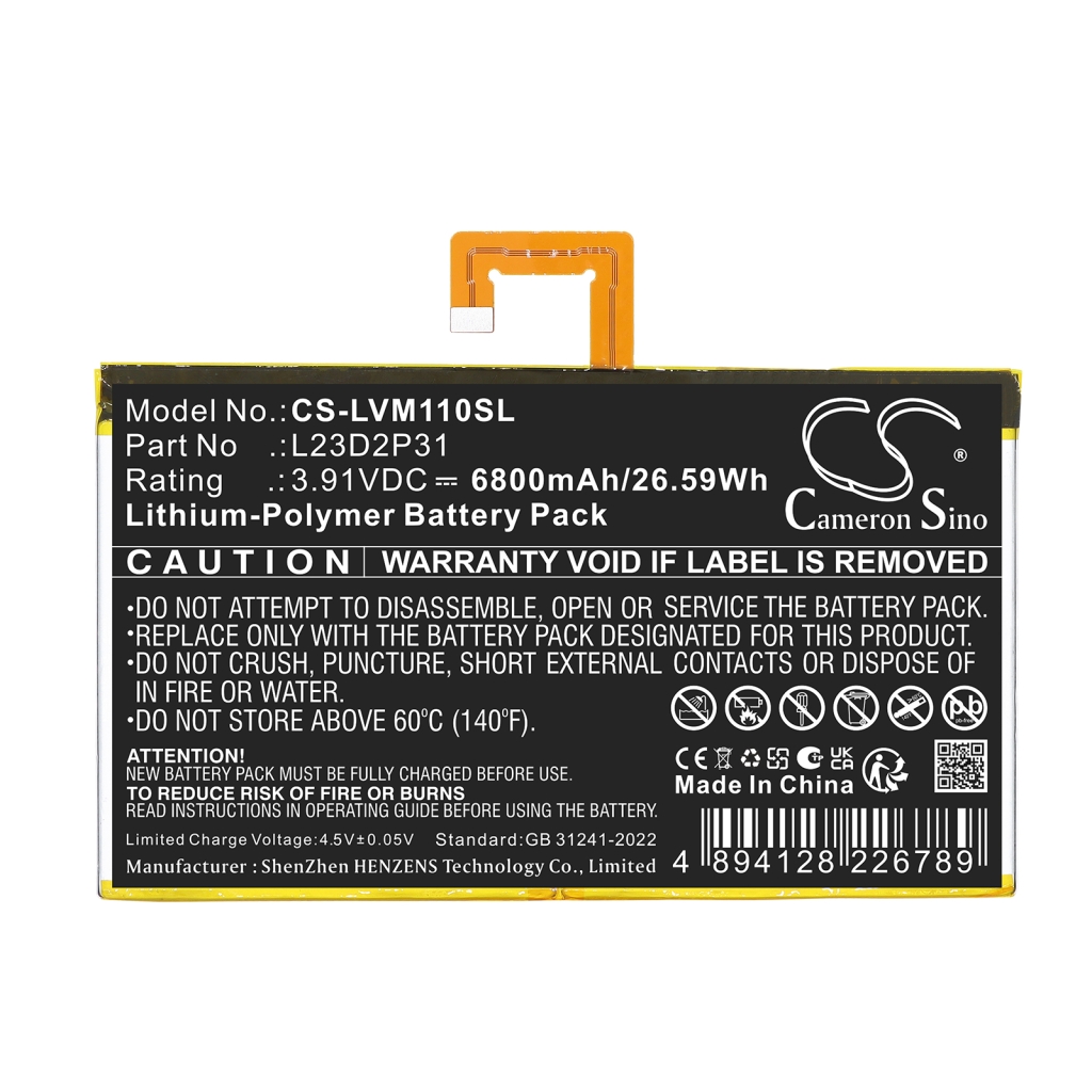 Battery Replaces Lenovo L23B2P31