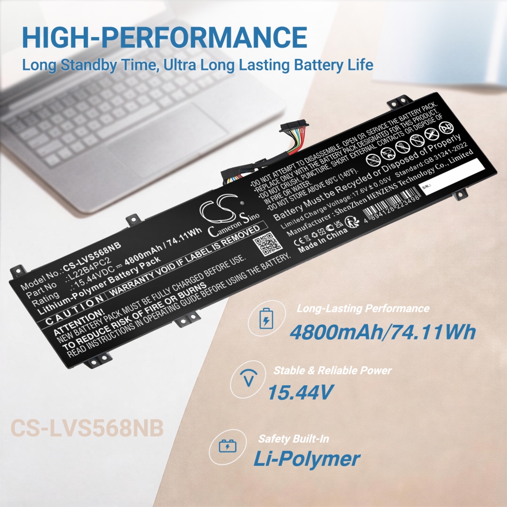Batterie compatible avec Lenovo CS-LVS568NB