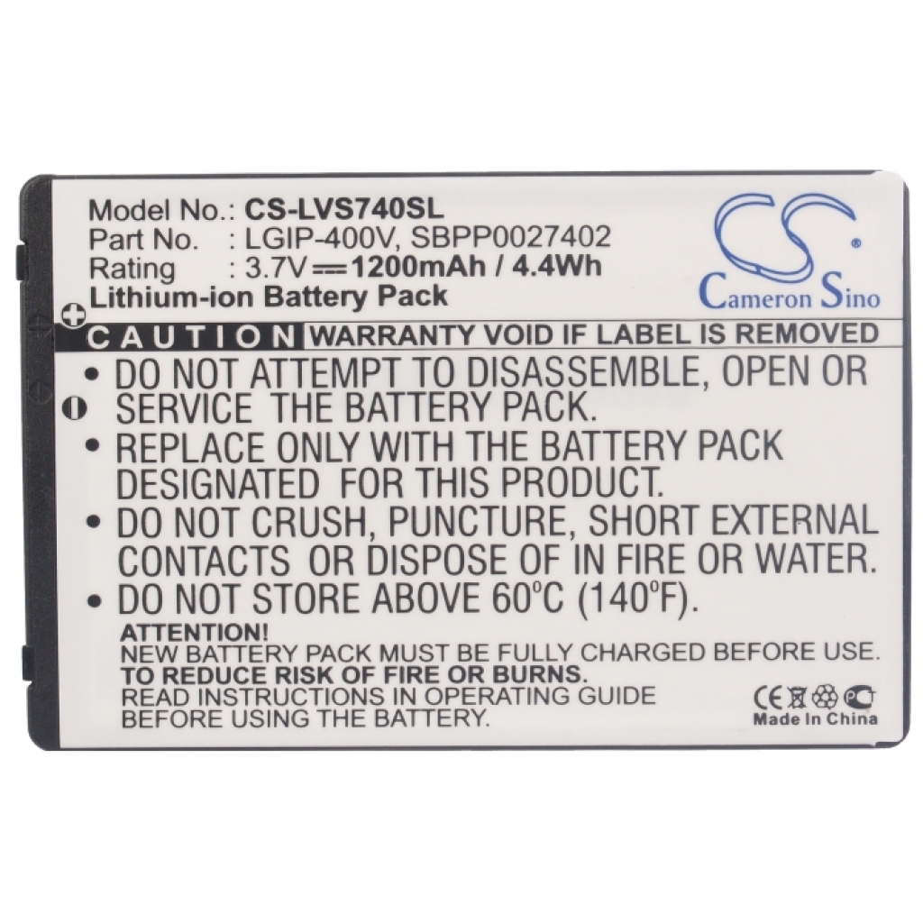 Batterie compatible avec LG Verizon CS-LVS740SL