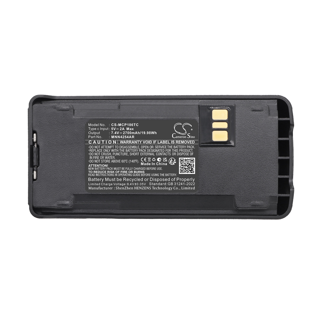 Batterie compatible avec Motorola CS-MCP186TC