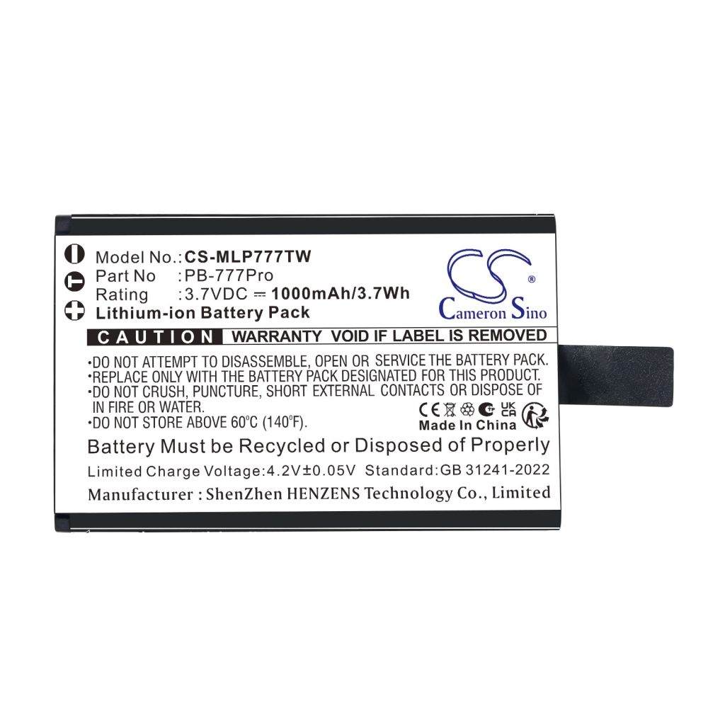 Batteries compatible avec Midland 777 Pro CS-MLP777TW