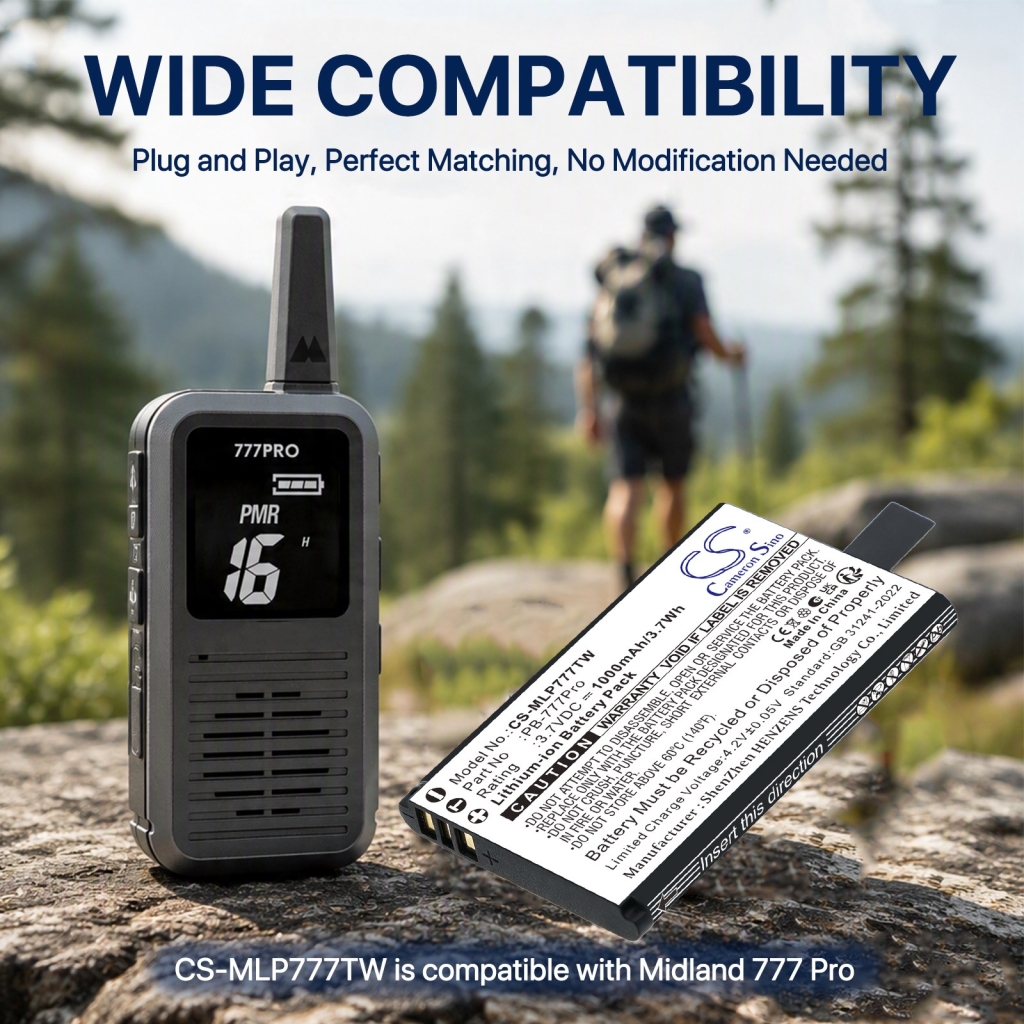 Batteries compatible avec Midland 777 Pro CS-MLP777TW