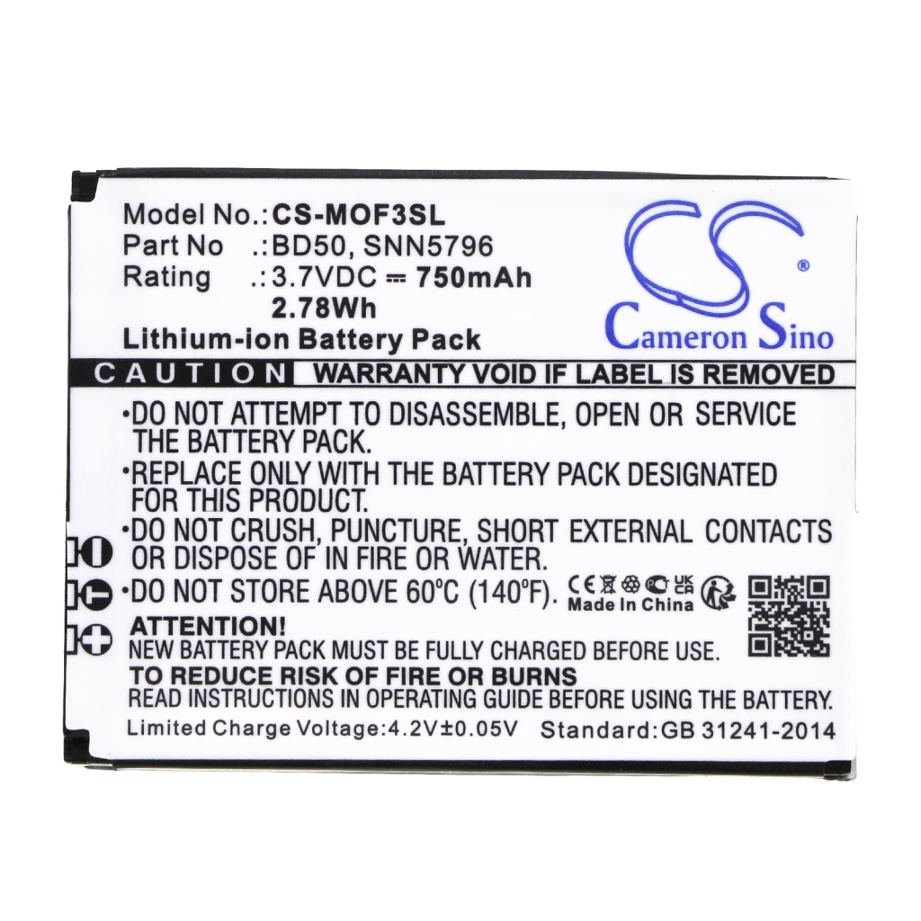 Batterie de téléphone portable Motorola CS-MOF3SL