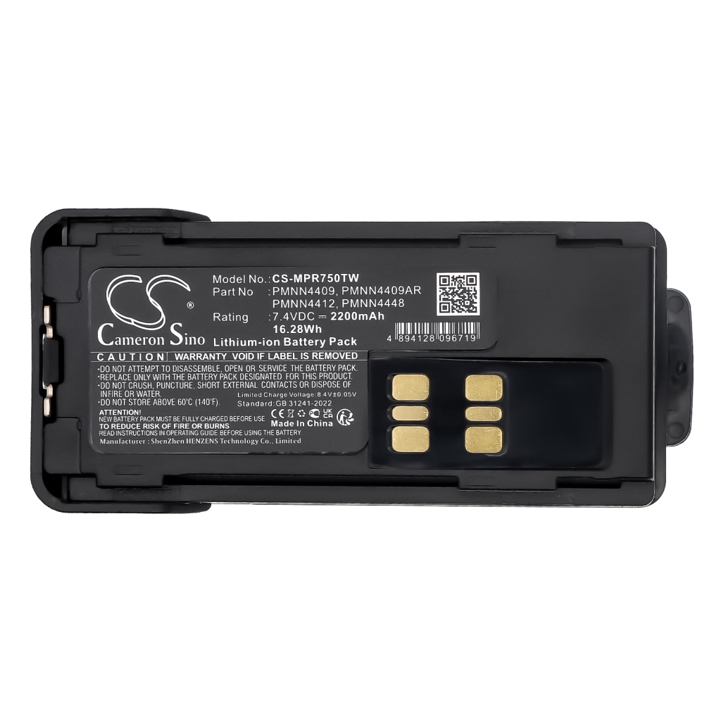 Batterie radio bidirectionnelle Motorola CS-MPR750TW