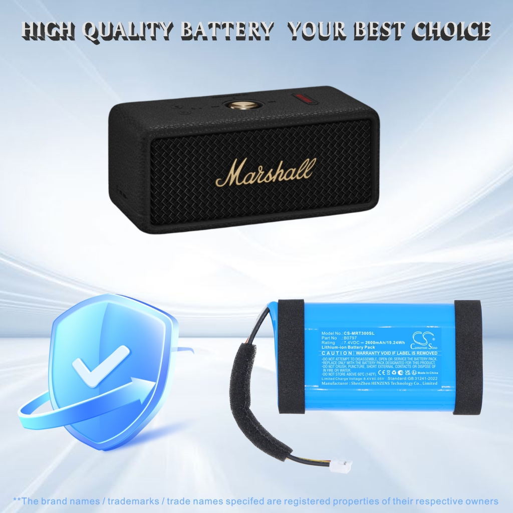 Batterie compatible avec Marshall CS-MRT300SL