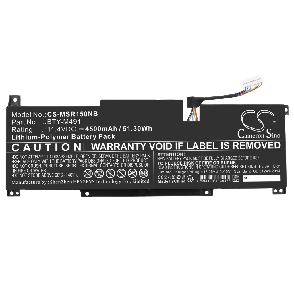 Batterie pour ordinateur portable MSI CS-MSR150NB