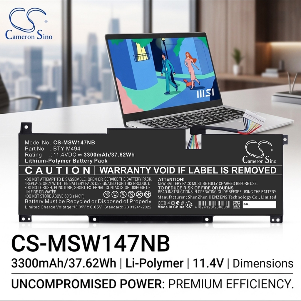 Batterie pour MSI Modern 14 C12M-059ID