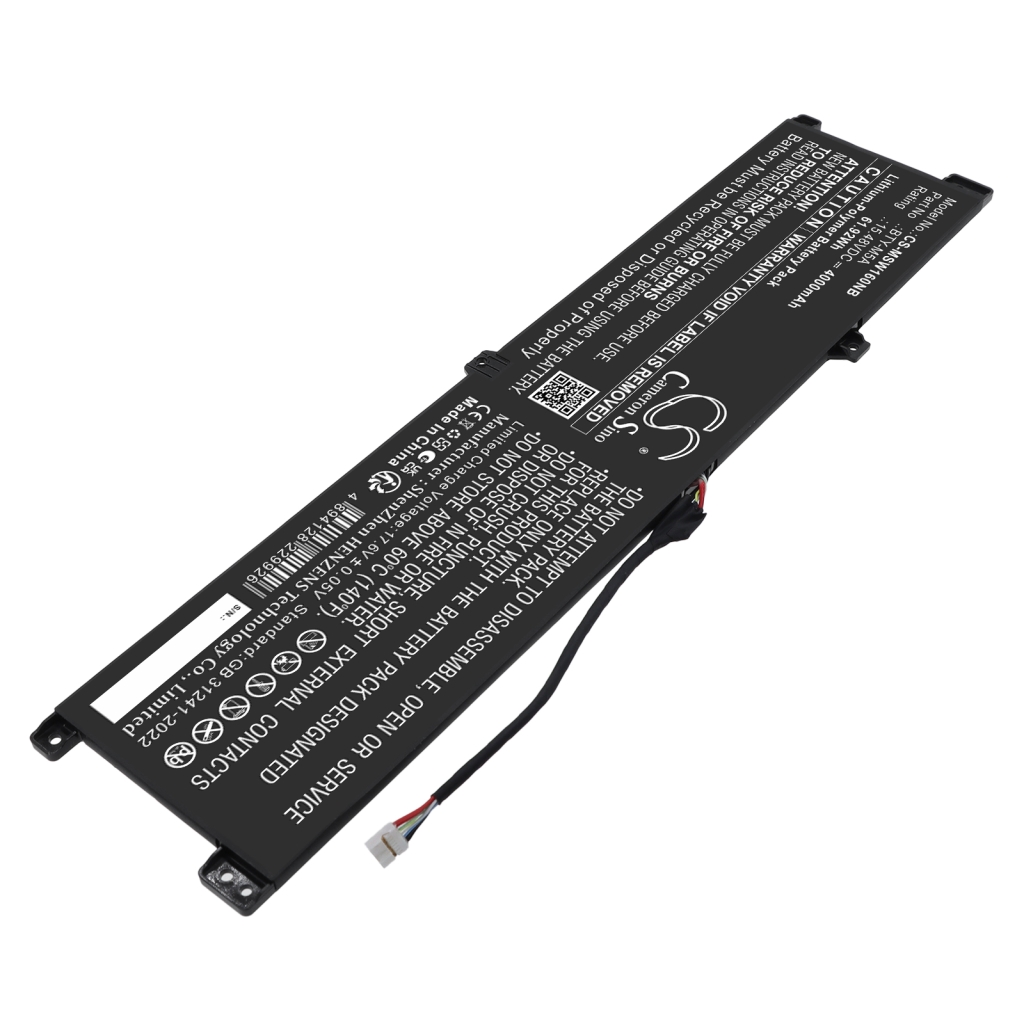 Batterie compatible avec MSI CS-MSW160NB