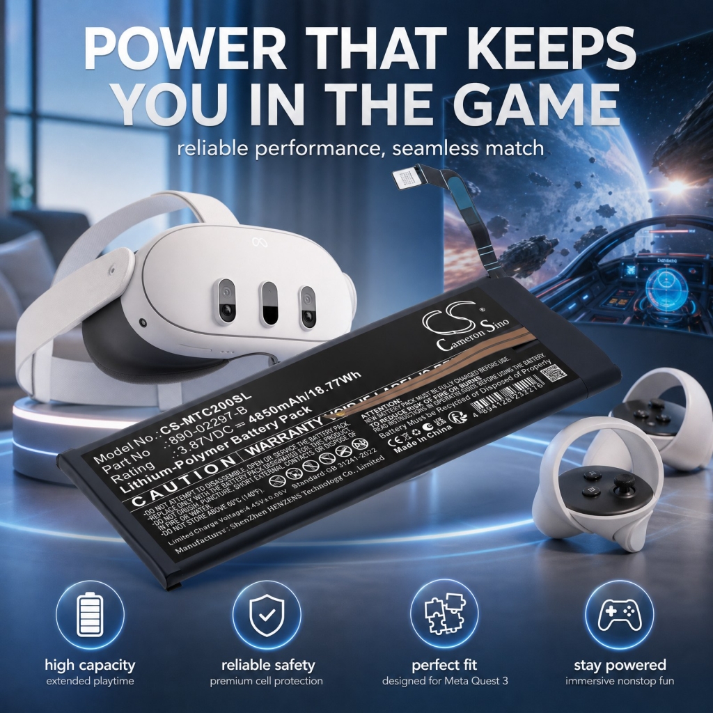 Batteries compatible avec Meta Quest 2 3 3 Premium CS-MTC200SL
