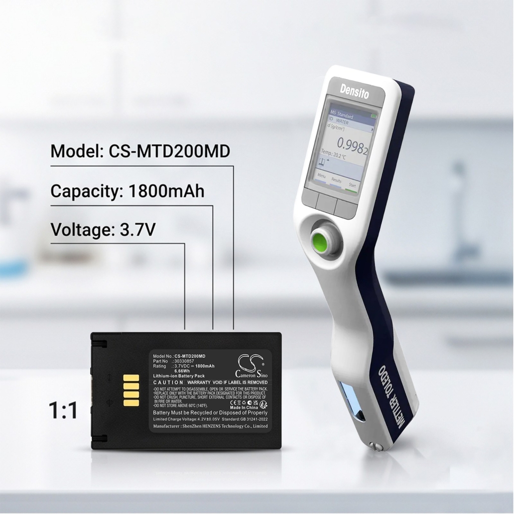 Batterie compatible avec Orascoptic Mettler toledo CS-MTD200MD
