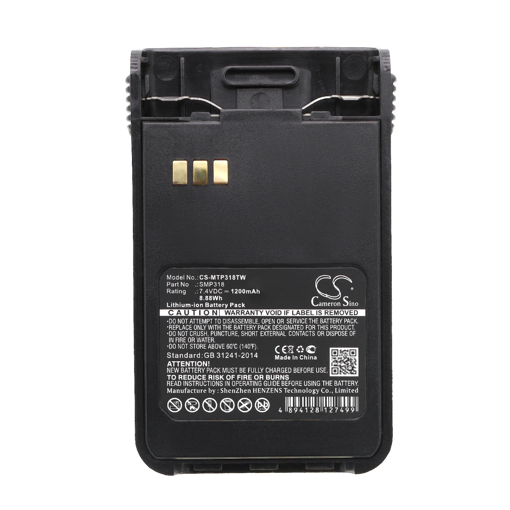 Remplacement de batterie compatible pour Motorola SMP318