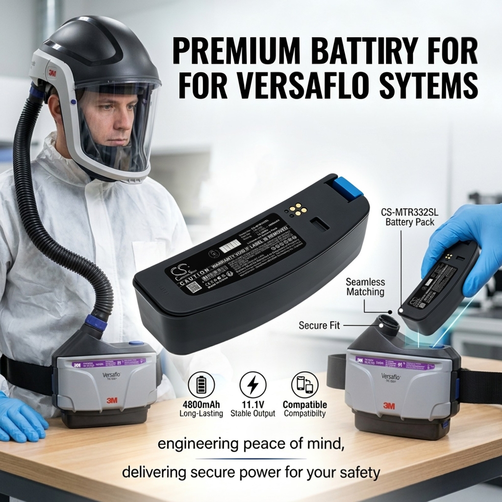 Batteries compatible avec 3M Versaflo TR-300 PAPR TR-300N+ PAPR TR-301N PAPR CS-MTR332SL