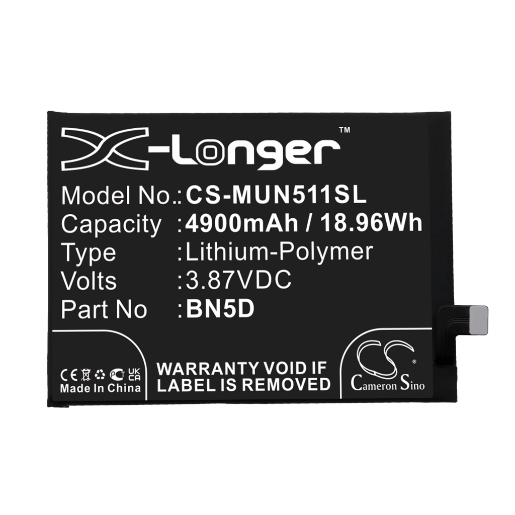 Remplacement de batterie compatible pour Redmi BN5D