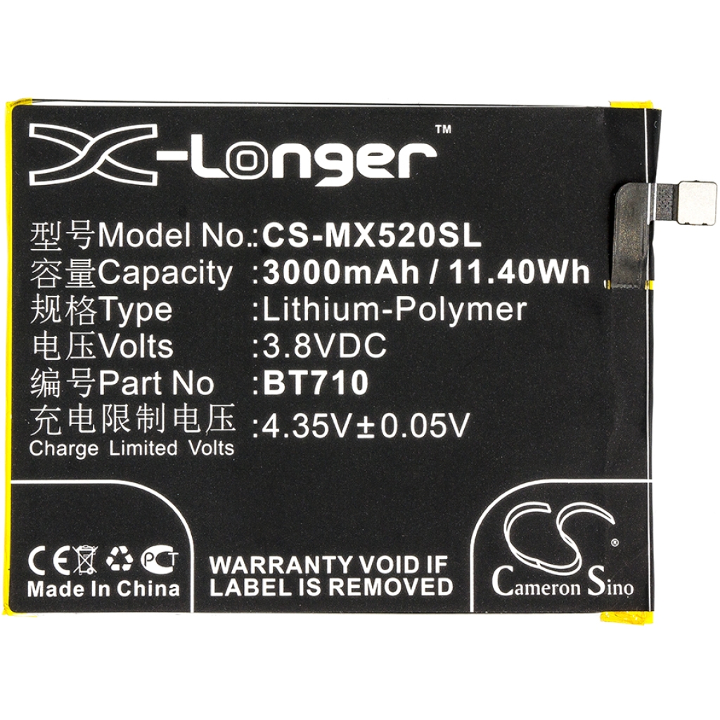Compatible battery replacement for MeiZu BT710