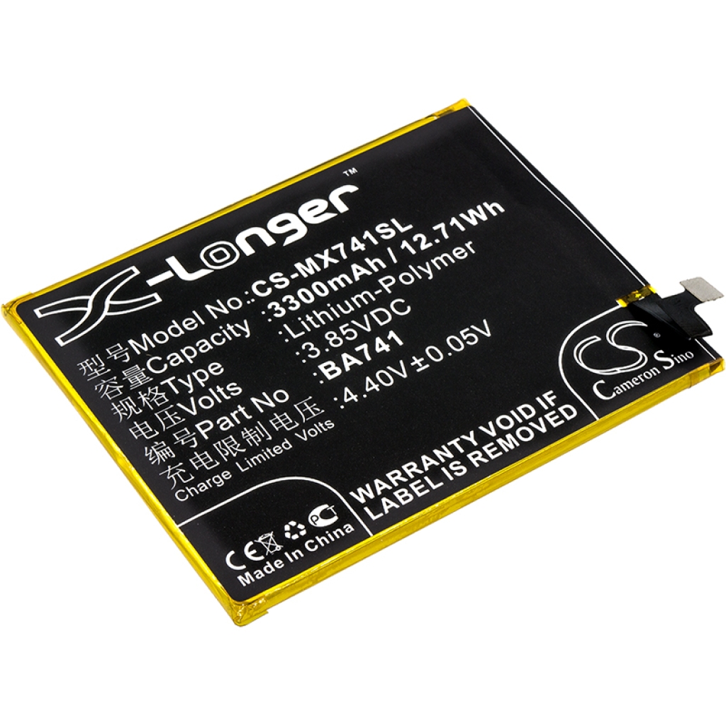 Compatible battery replacement for MeiZu BA741