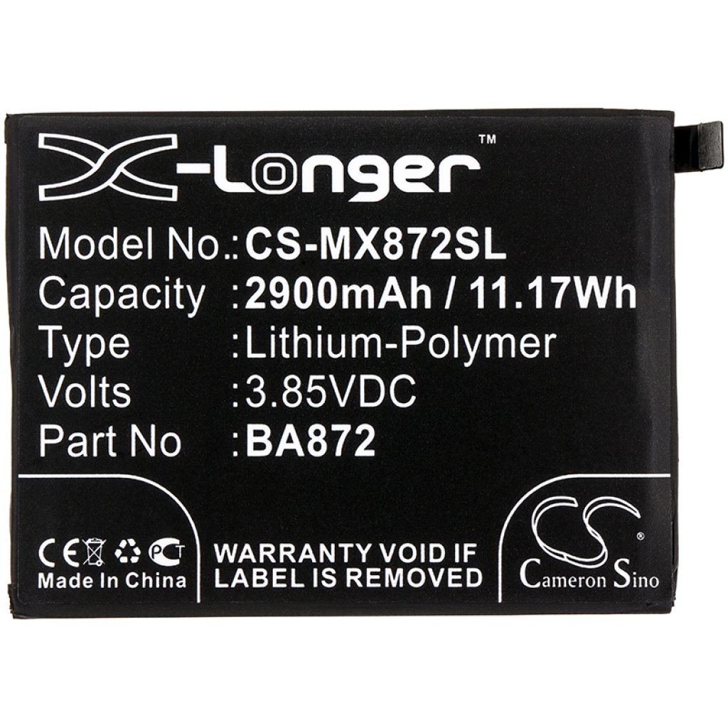 Compatible battery replacement for MeiZu BA872