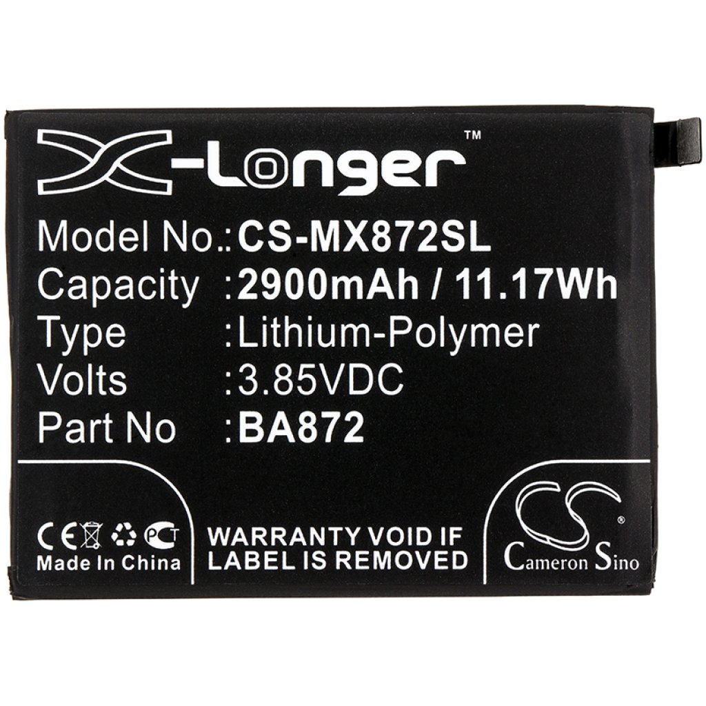 Compatible battery replacement for MeiZu BA872