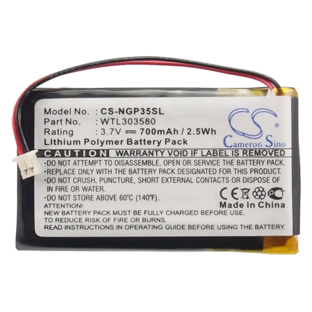 Remplacement de batterie compatible pour NavGear WTL303580