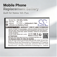 Remplacement de batterie compatible pour Nokia BL-L5K