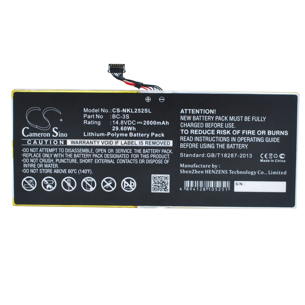 Batterie compatible avec Nokia CS-NKL252SL