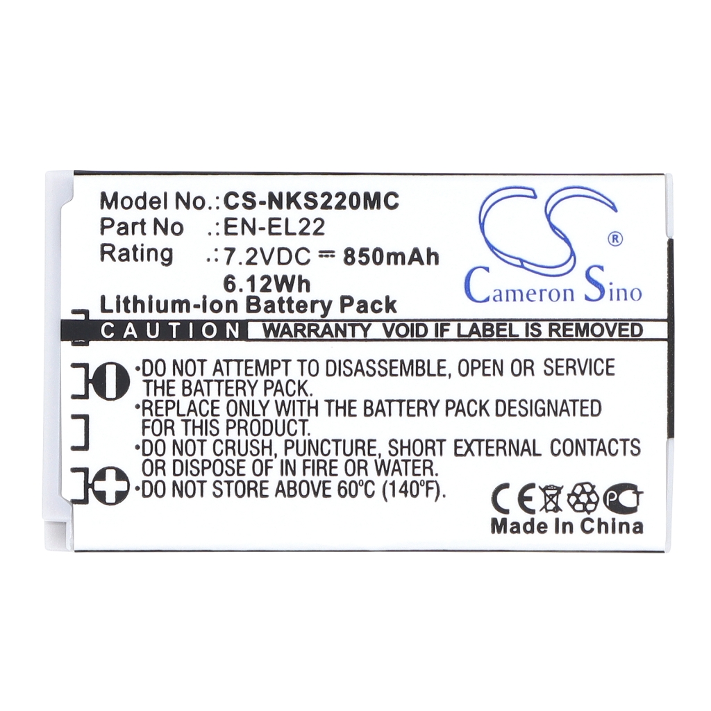 Batterie compatible avec Nikon CS-NKS220MC