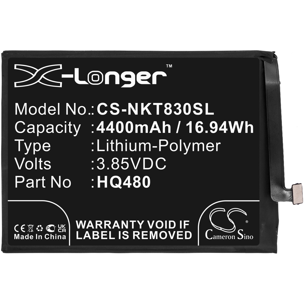 Remplacement de batterie compatible pour Nokia HQ480