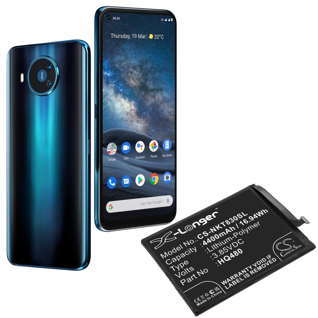 Remplacement de batterie compatible pour Nokia HQ480