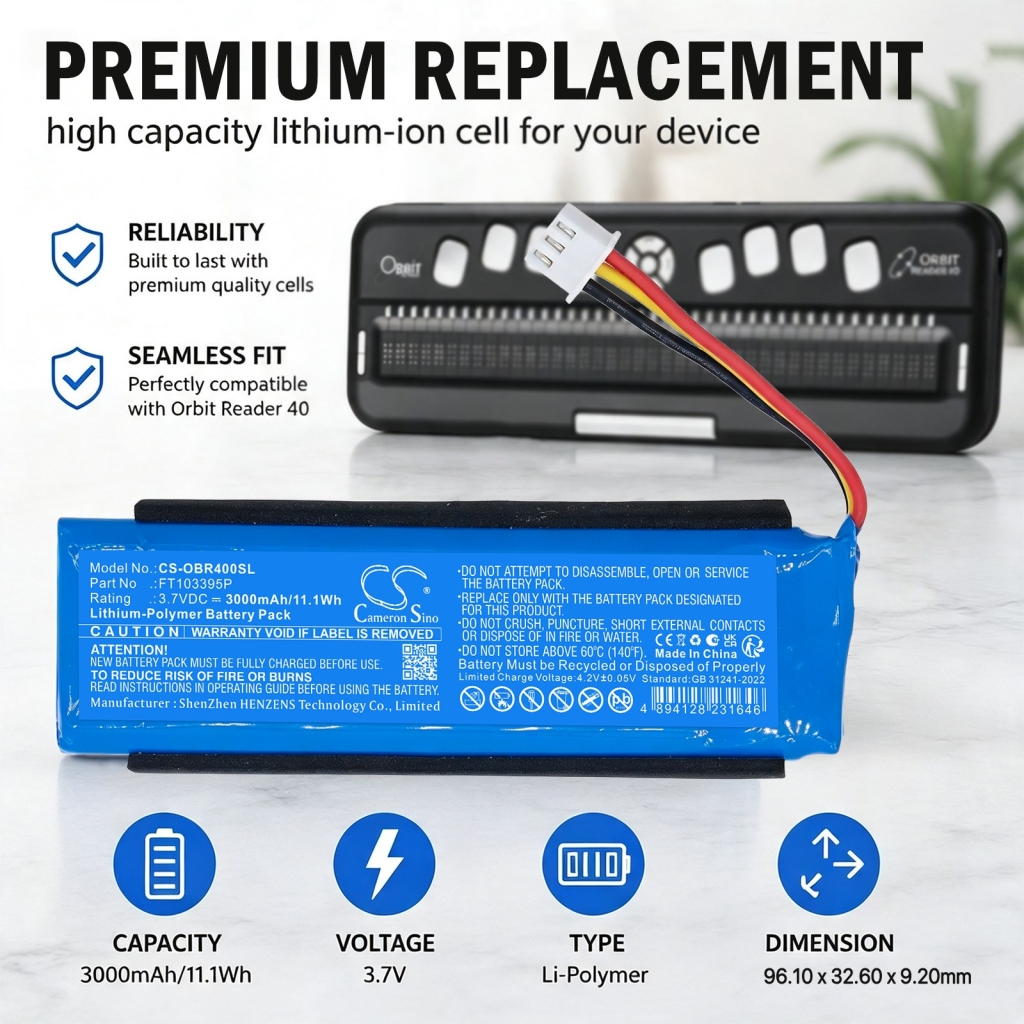 Batteries compatible avec Orbit Reader 40 CS-OBR400SL