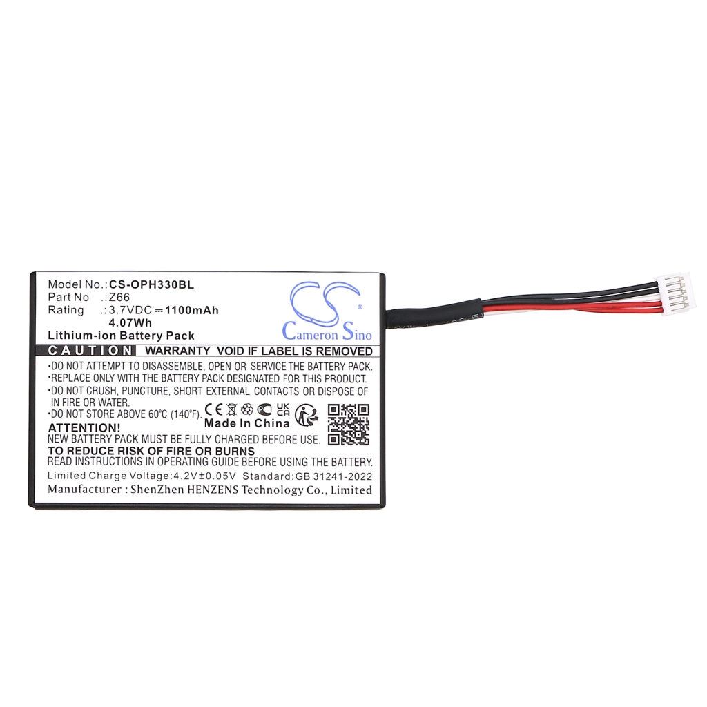 Code à barres, Scanner Batterie du scanner Opticon CS-OPH330BL