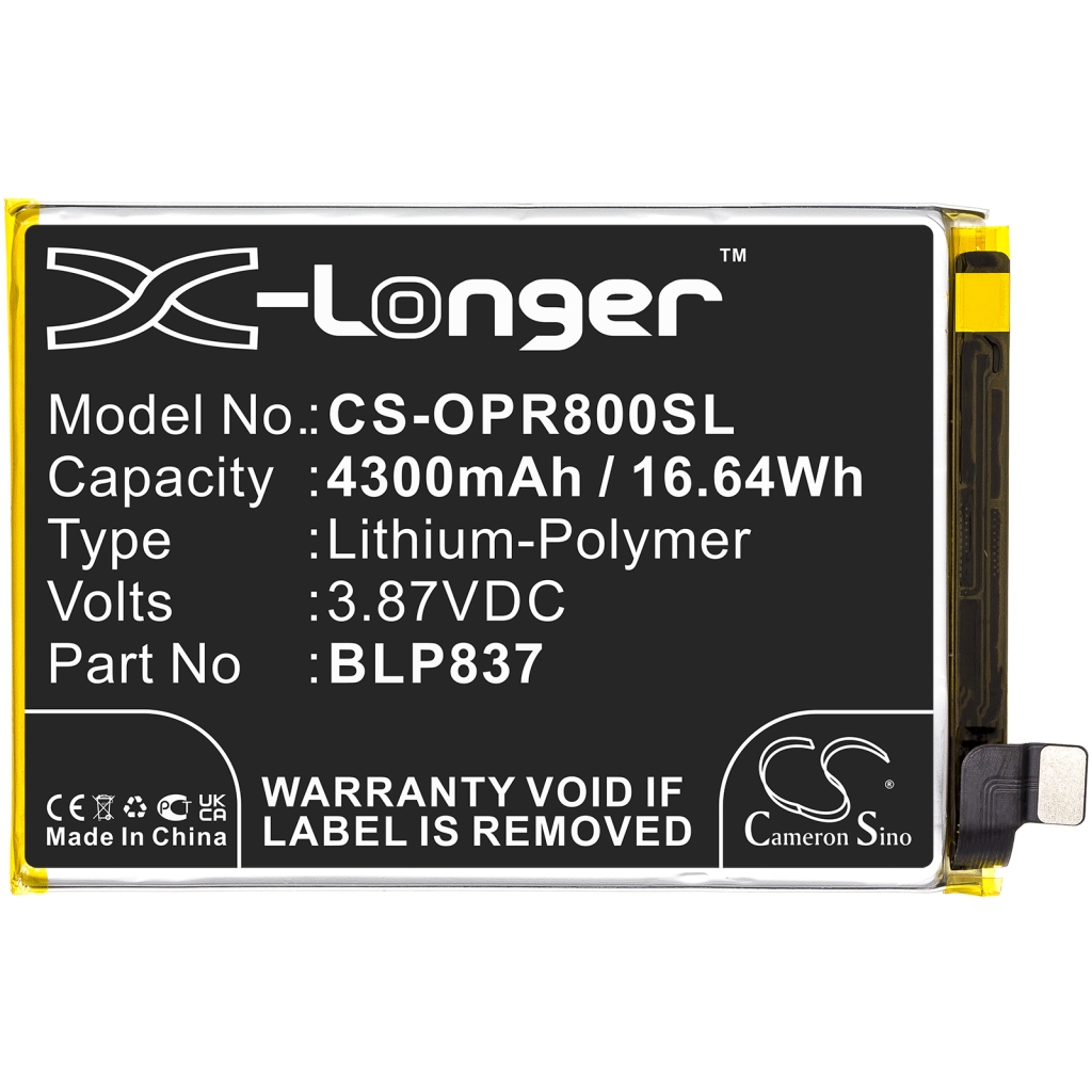 Remplacement de batterie compatible pour OPPO BLP837