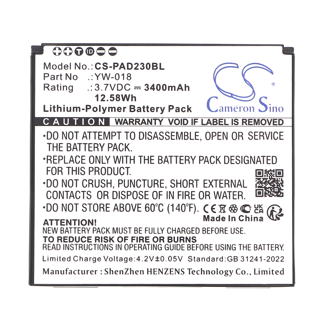 Terminal de paiement Batterie Pax CS-PAD230BL