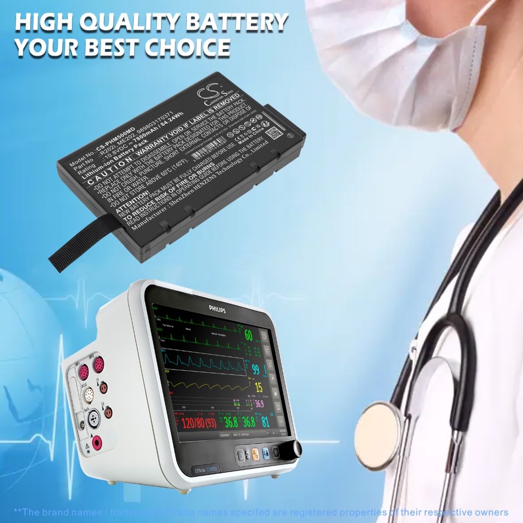 Batterie compatible avec Philips CS-PHM500MD