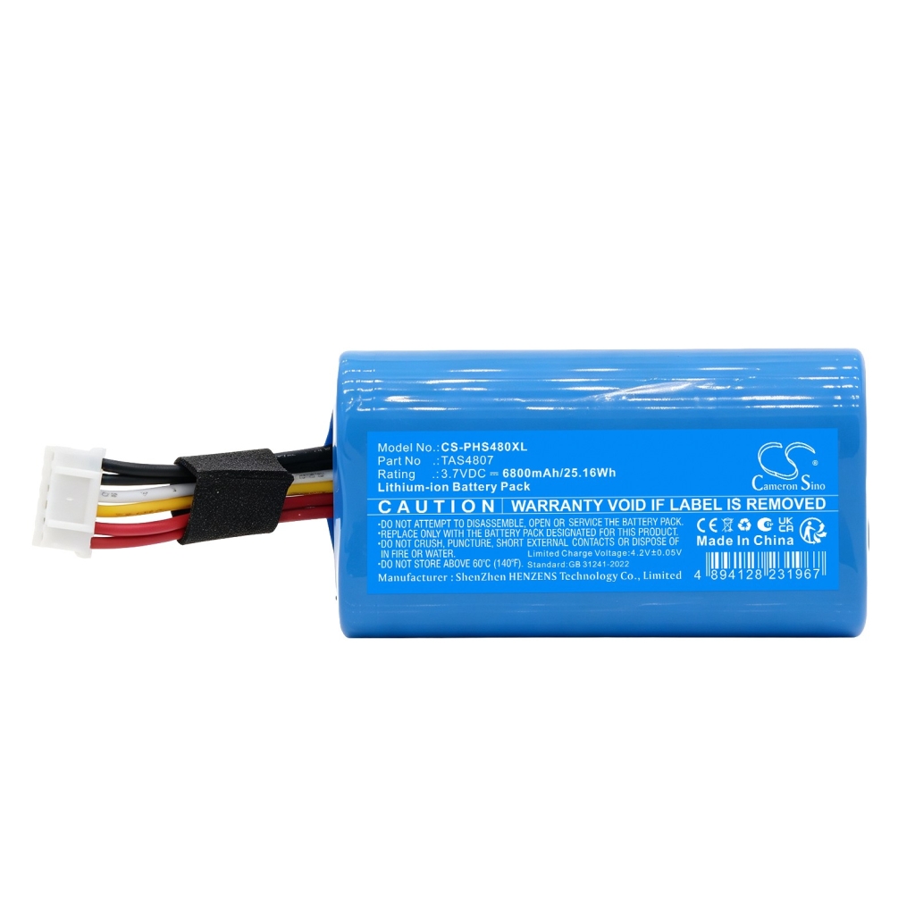 Batteries compatible avec Philips S4807 Waterproof Wireless Bluetooth Speaker CS-PHS480XL