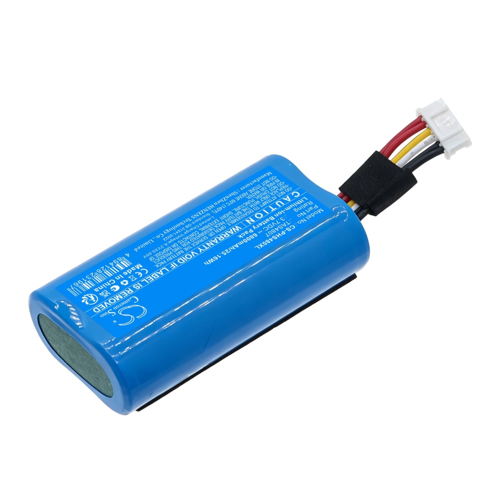 Batteries compatible avec Philips S4807 Waterproof Wireless Bluetooth Speaker CS-PHS480XL