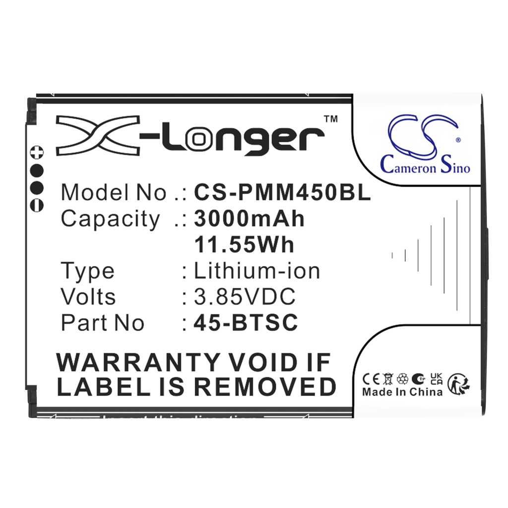 Code à barres, Scanner Batterie du scanner Point mobile CS-PMM450BL