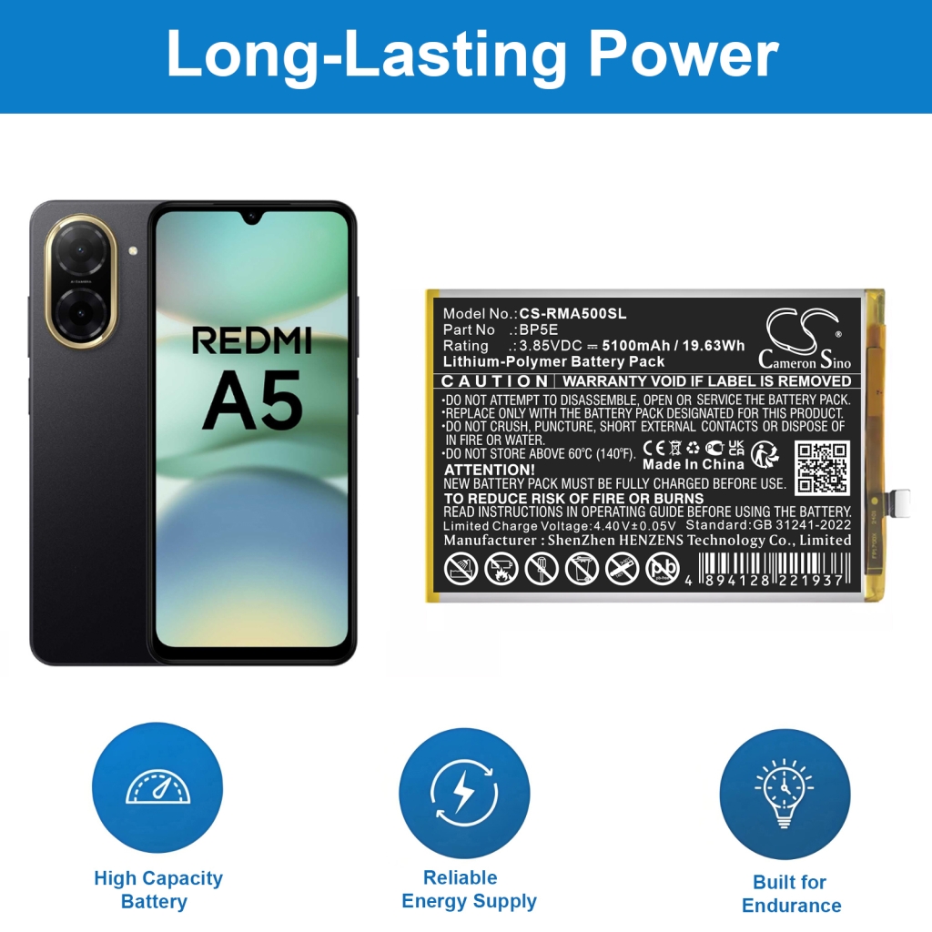 Remplacement de batterie compatible pour Redmi BP5E
