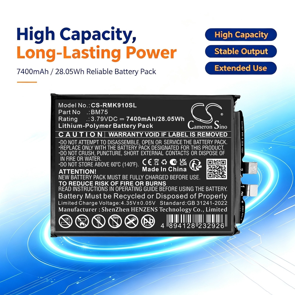 Batteries compatible avec Redmi K90 Pro Max CS-RMK910SL