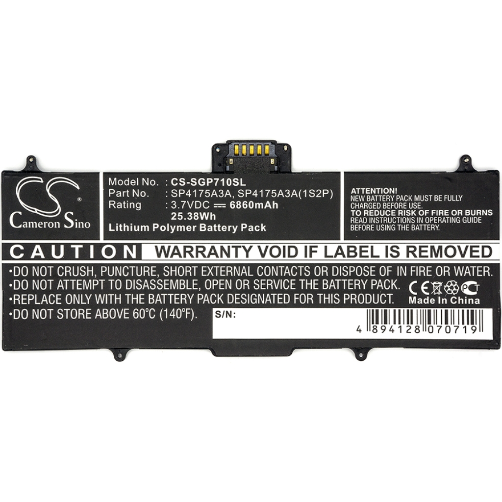 Batteries compatible avec Samsung Galaxy Tab 10.1 CS-SGP710SL