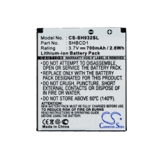 Remplacement de batterie compatible pour Sharp SHBCD1