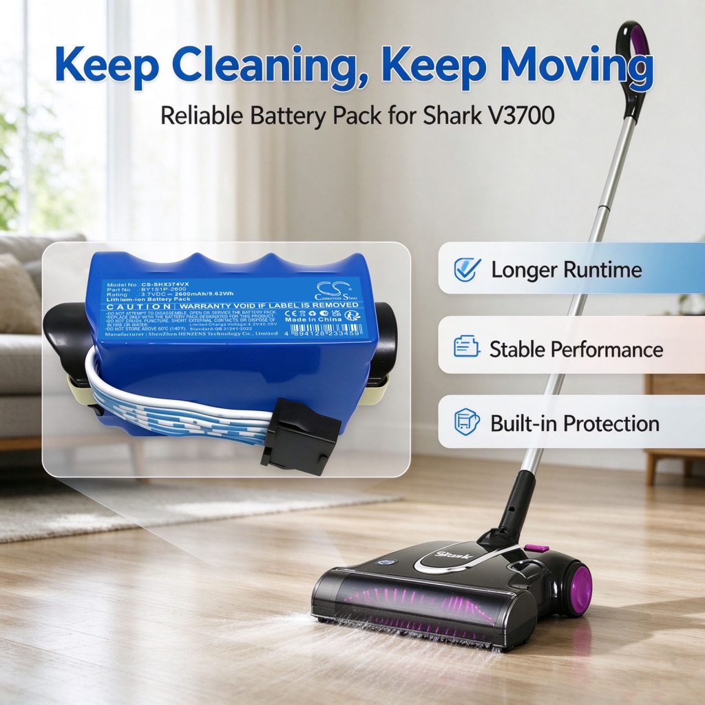 Batteries compatible avec Shark XBAT3700 XBAT3700 CS-SHX374VX