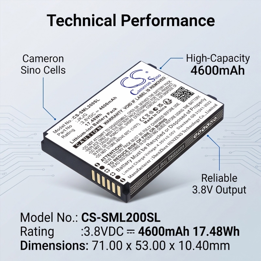 Batteries compatible avec Sunmi L2K L2K CS-SML200SL
