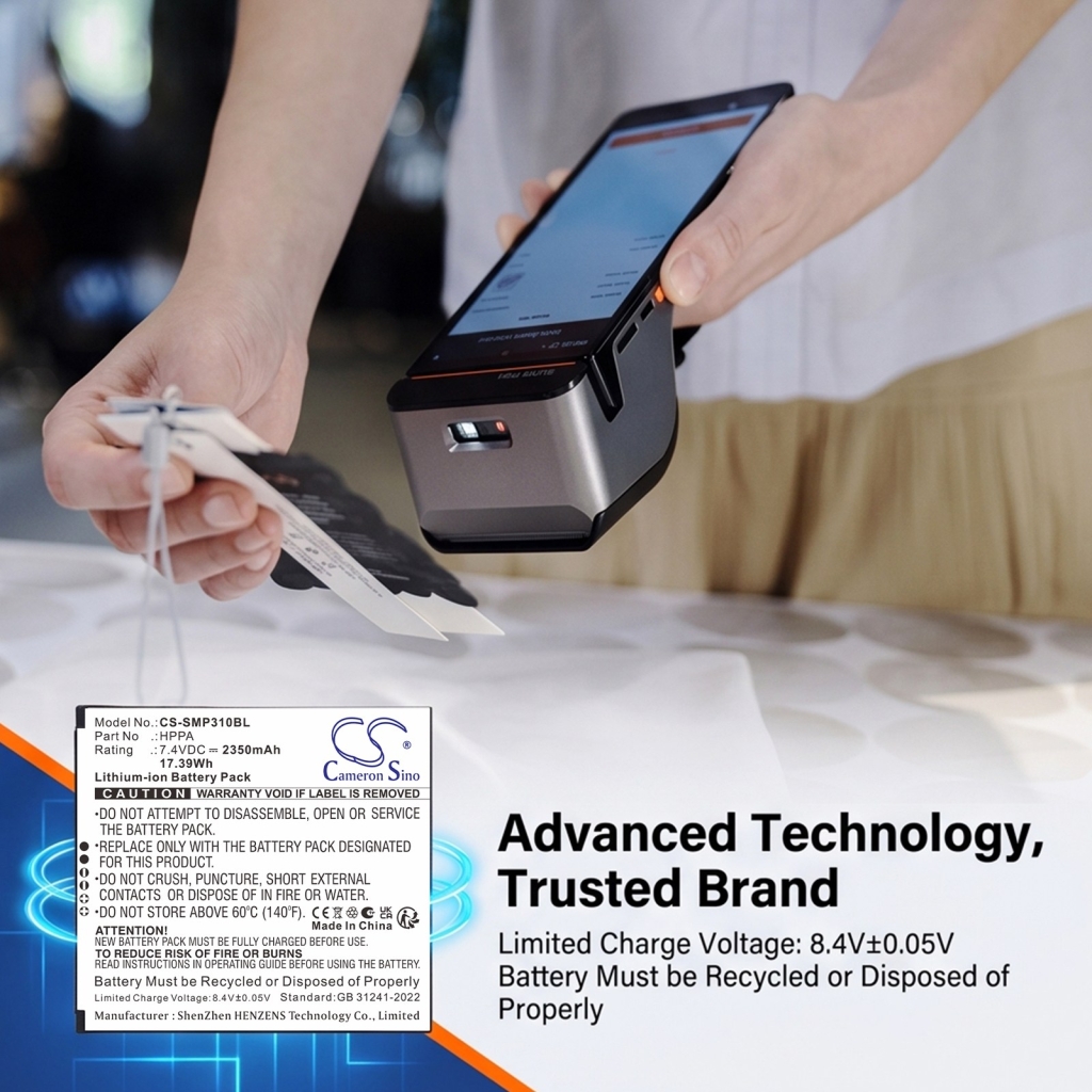 Batteries compatible avec Sunmi P3 P3 CS-SMP310BL