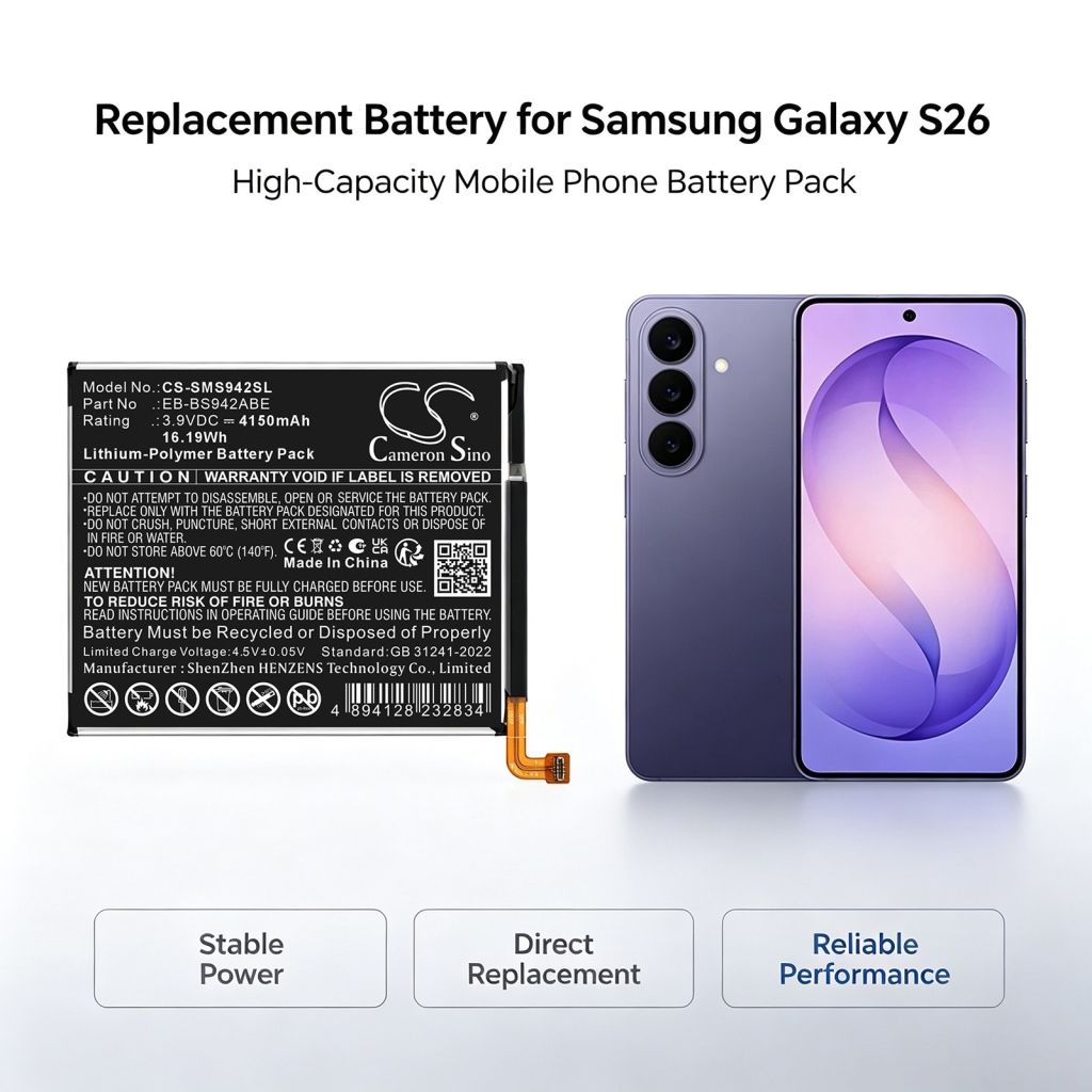 Batteries compatible avec Samsung Galaxy S26 CS-SMS942SL